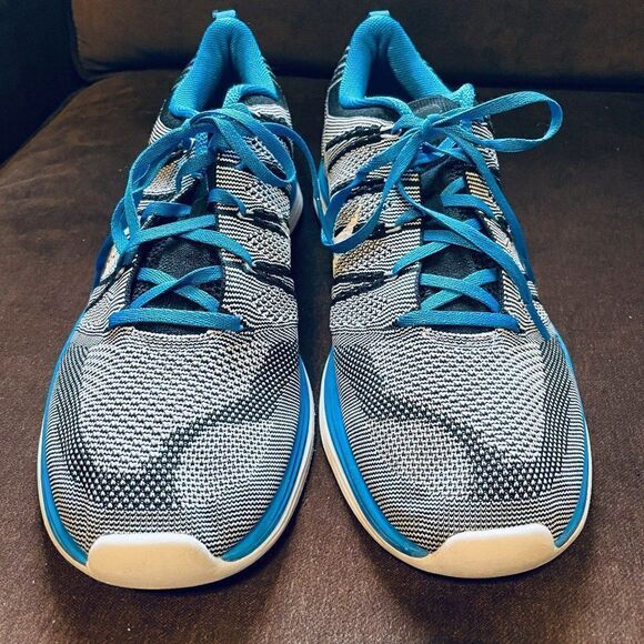 Excellent Nike iD Flyknit Lunar 1 blue green men’s 13 US 47.5 EUR - Picture 3 of 12